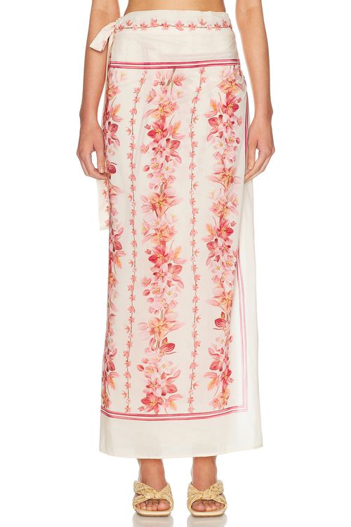 Agua by Agua Bendita Lavanda Midi Pareo in Cauca - Cream. a