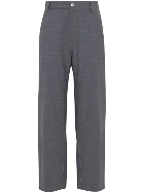 Mélange-effect trousers - Grey