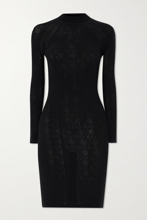 + Net Sustain + Simkhai Pointelle-knit Stretch-econyl Mini Dress - Black