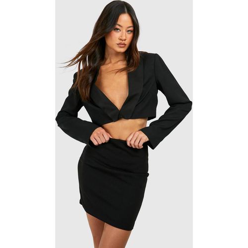 Womens Tall Crepe Mini Skirt - Black - 14, Black