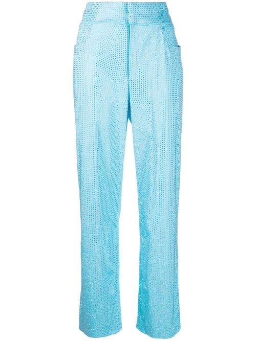 Crystal-embellishment trousers - Blue