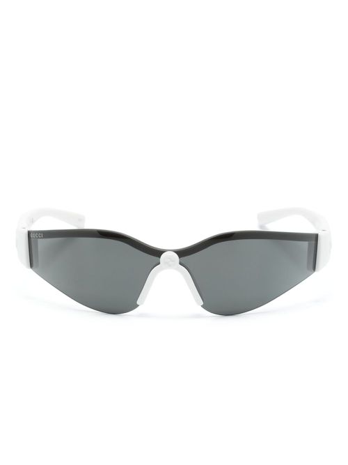 Interlocking G shield-frame sunglasses - White