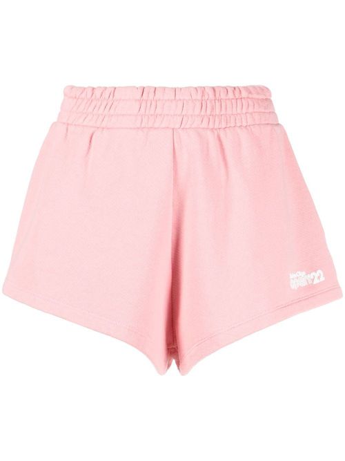 Logo-print cotton shorts - Pink
