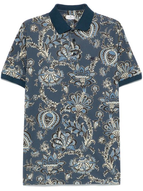 Paisley polo shirt - Blue