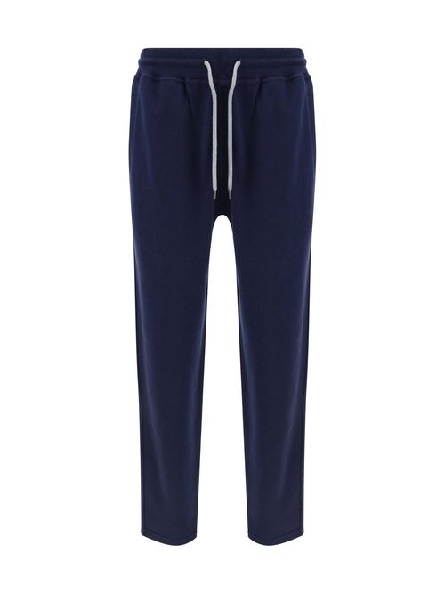 Cotton-Blend Drawstring Joggers — Navy