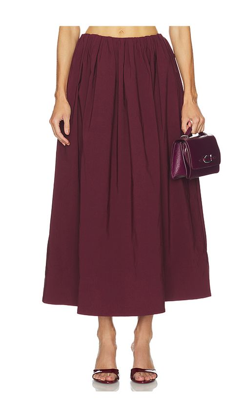 Camila Coelho Carina Midi Skirt in Oxblood. XS also in L, M, S