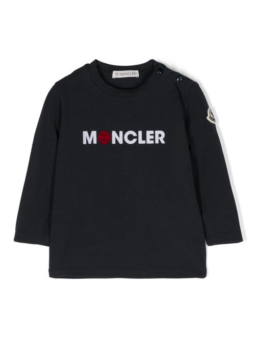 Logo-appliqué cotton T-shirt - Blue