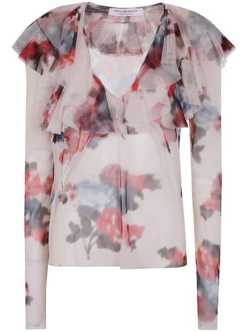 Floral-print top - Neutrals