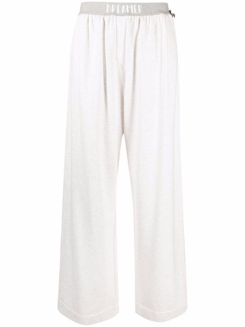 Wide-leg track pants - Neutrals