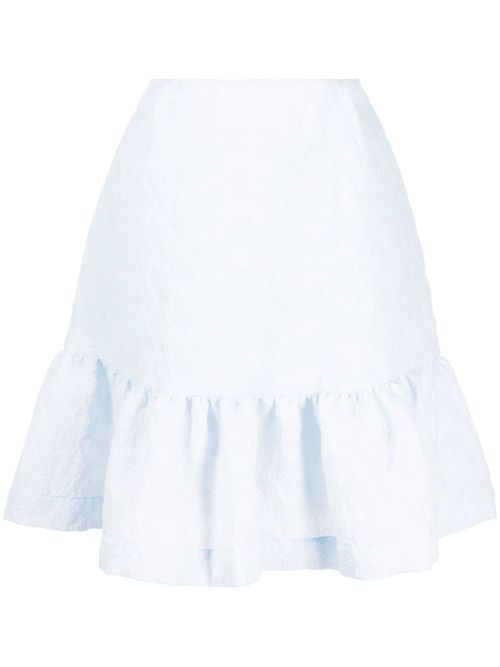 Flared-hem textured skirt - Blue