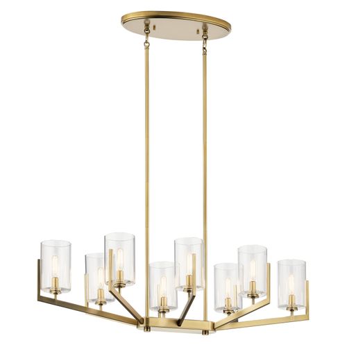 Nye 8-Light Transitional Chandelier in Brushed Natural Bra