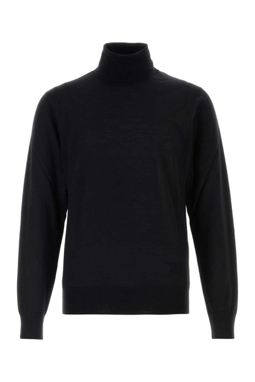 Virgin Wool Turtleneck Sweater — Black