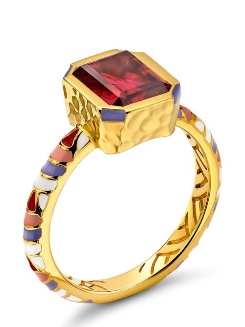 20kt yellow gold tourmaline ring