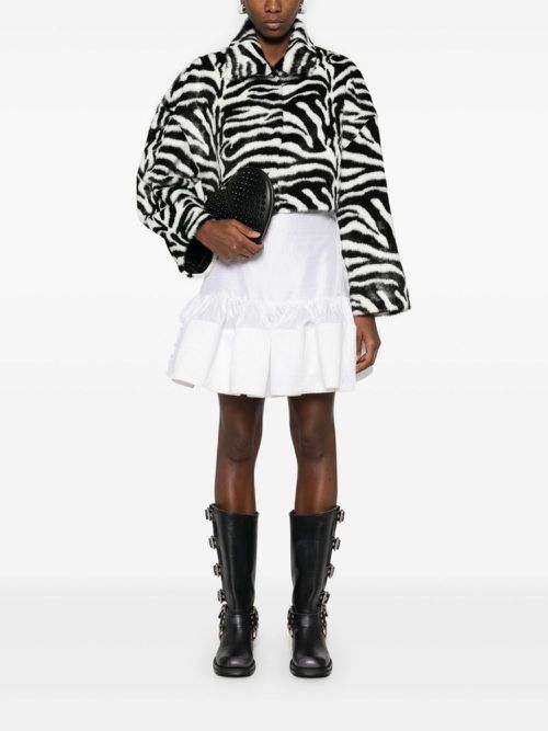 Zebra-print faux-fur jacket - Black