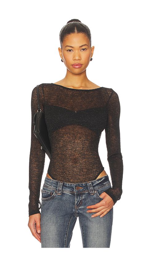 Superdown Minerva Bodysuit in Black. - XS also in L, M, S