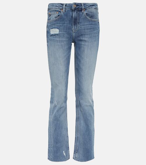 Girlfriend mid-rise straight jeans