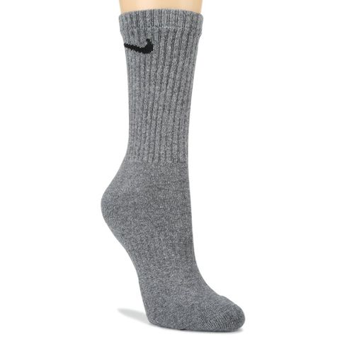 Men's 6 Pack Large Everyday Cushioned Crew Socks (Grey/Black)
