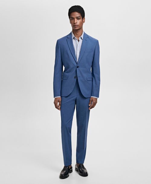 Men's Stretch Fabric Super Slim-Fit Suit Pants - Blue