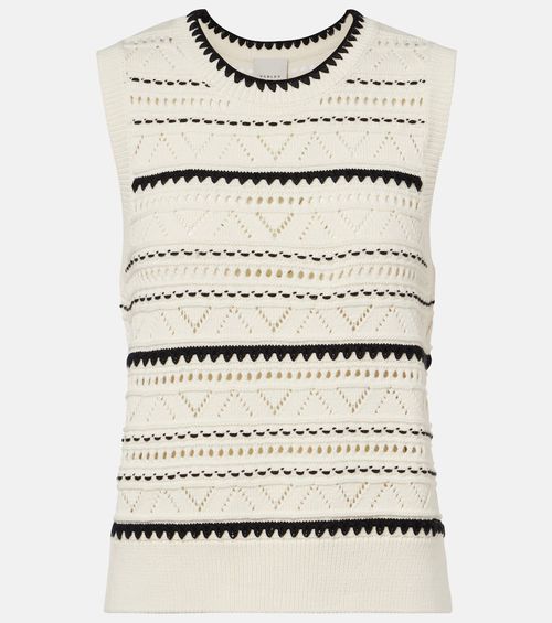 Athena pointelle cotton sweater vest