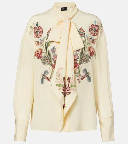 Floral silk blouse