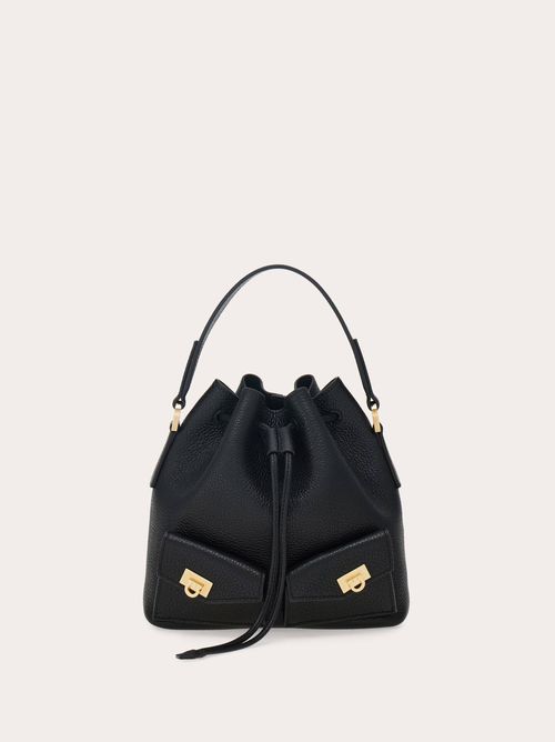 Women Multipocket bucket bag Black