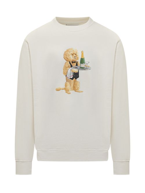 White Graphic Crew Neck Sweatshirt