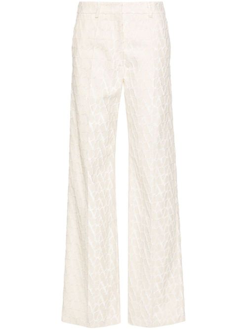 Toile Iconographe flocked tailored trousers - White