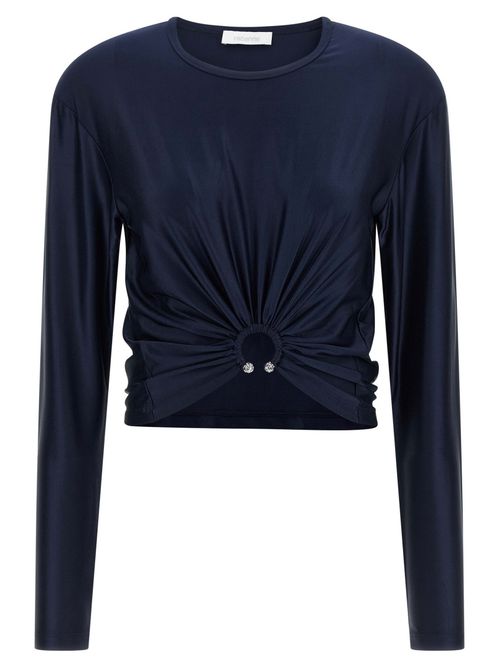 Navy Blue Piercing Detail Top