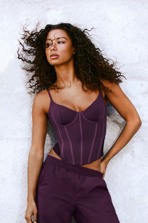 Tate Sweetheart Lace Corset - Purple - Women Clothing