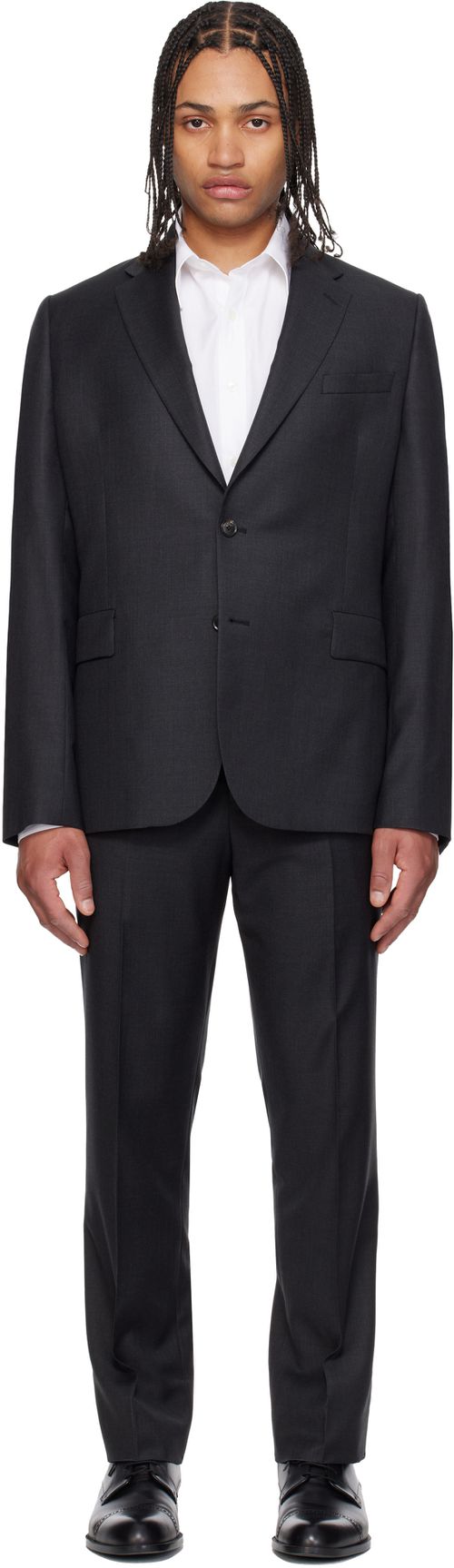 Black Tailored Two Button Suit