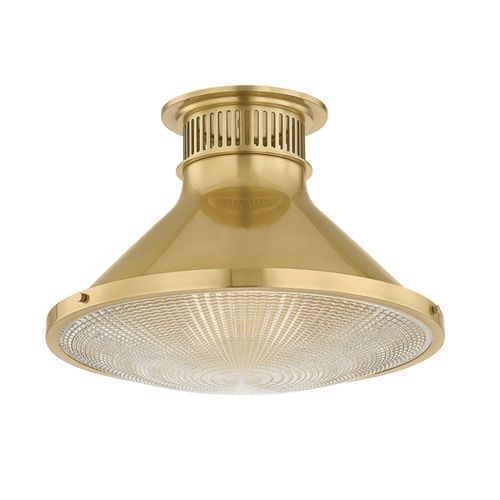 Aged Brass Flush Mount from the Highclere Collection