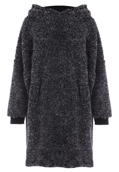 Boys Dark Grey Sherpa Hooded Blanket