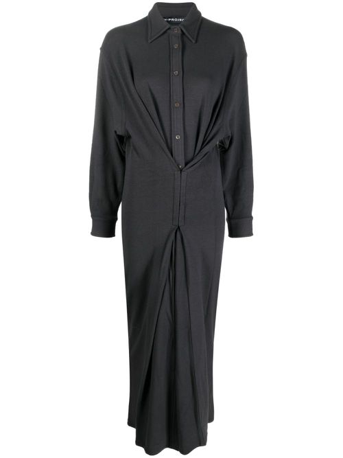 Hook-eye midi shirtdress - Grey