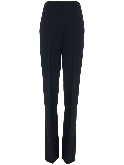 Straight-leg pleated trousers - Black