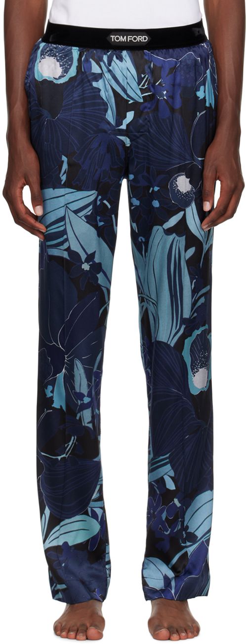 TOM FORD Blue Silk Pyjama Pants