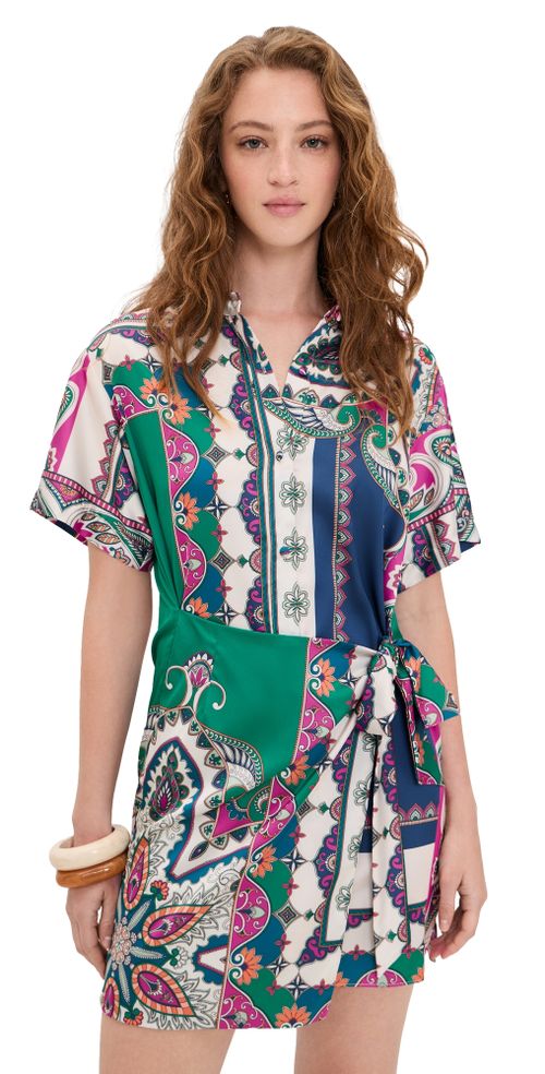 Kezia Dress Multicolored Patchwork Scarf
