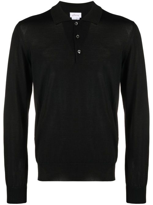 Long-sleeve polo shirt - Black
