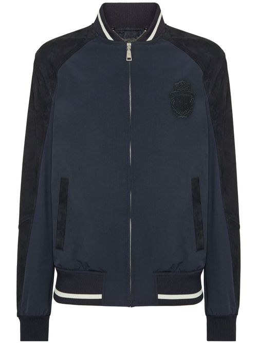 Logo-embroidered jacket - Blue