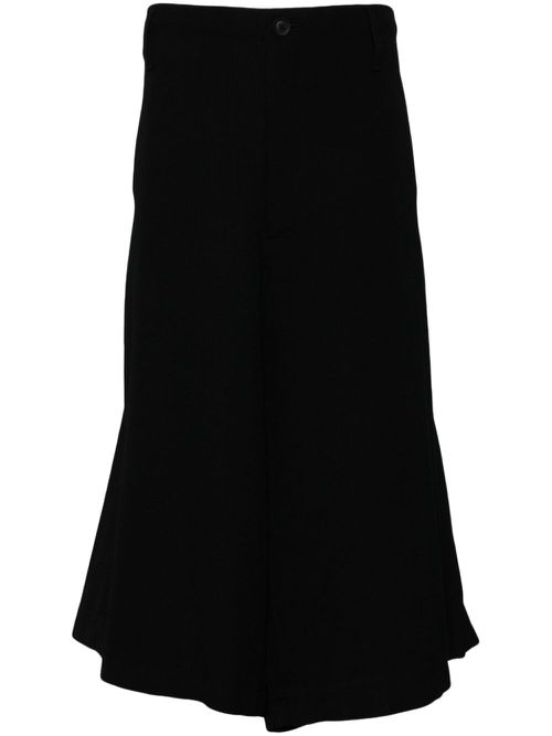 Pleated cropped trousers - Black