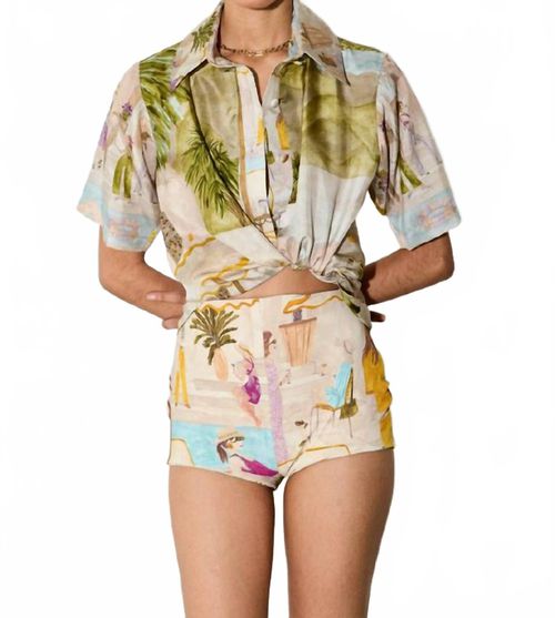 Jeane Fitted Boy Shorts In Poolside