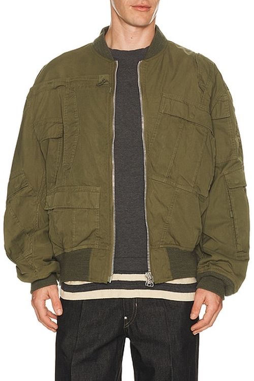 Junya Watanabe x Needles Oxford Bomber Jacket in Khaki - Green. XL/1X also in