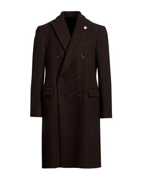 Man Coat Dark brown Size 40 Wool, Silk, Nylon, Cashmere