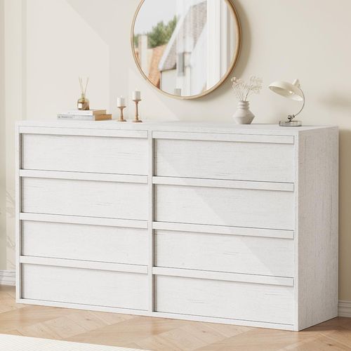 Garvee 8 Drawer Dresser with Large Storage, Modern Design, Sturdy Wood Construction, Anti-Tip, Wide, Bedroom & Living Room Organizer