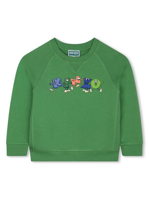 Logo-print cotton sweatshirt - Green