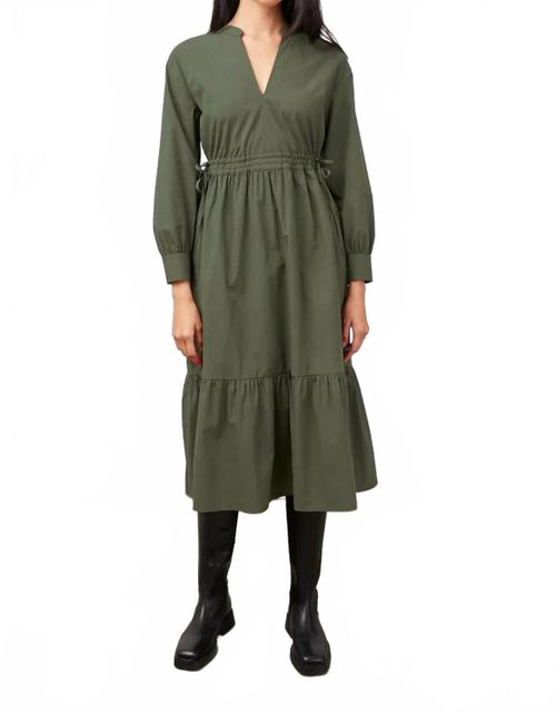 Maple Midi Dress In Olive Smoke
