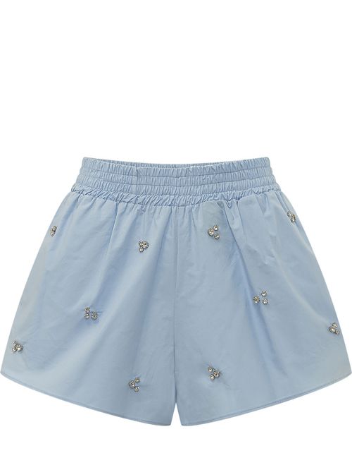 Blue Embellished Shorts