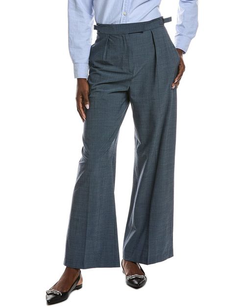 Pleated Wool-Blend Pant