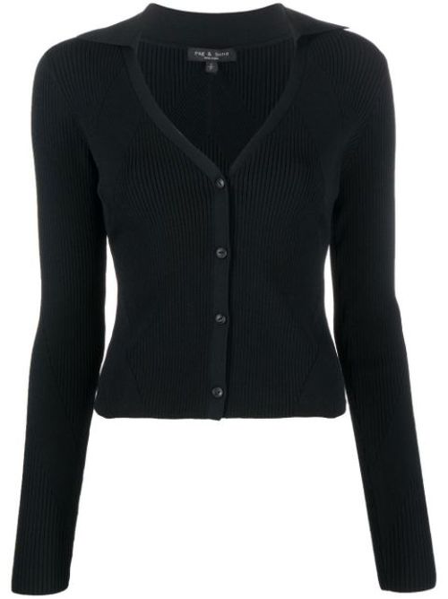 Ribbed knitted cardigan