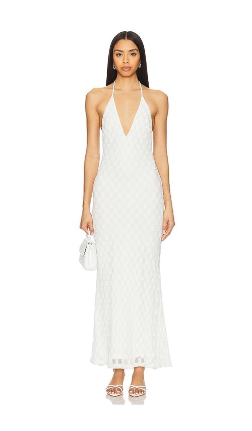 Bardot x REVOLVE Adoni Halter Mesh Midi Dress in White. Größe 6. Also in 10, 12
