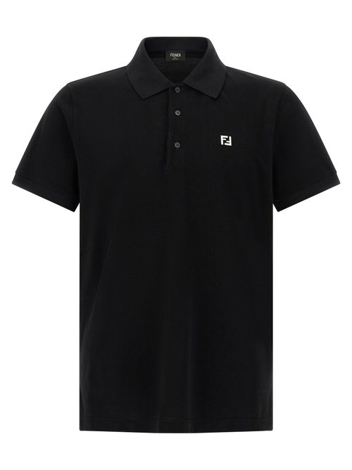 Logo Embroidered Polo Shirt — Black
